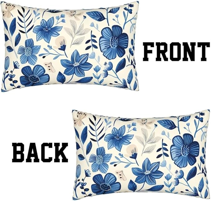 Outdoor Pillows Blue Pillow Covers 24x35 Inch Set of 2 Throw Pillow Covers, Scandinavian Throw Pillows, Lumbar Pillows Cushion Covers Decorative Pillow Covers for Couch Garden Patio Furniture J334