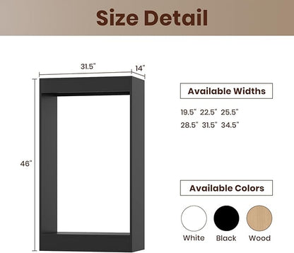 ROOMTEC 31.5" Double Hanging Closet Unit, Modular Closet System with Hanging Rod, Wardrobe Organizer for Bedroom or Walk-in Closet, Wall Mounted, Customizable Clothes Storage Unit, Black