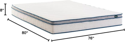 ZINUS 8 Inch Spring Sensation Hybrid Mattress [New Version], King, Fiberglass Free, Medium Firmness, Durable Support, Certified Safe Foams & Fabric, Mattress in A Box