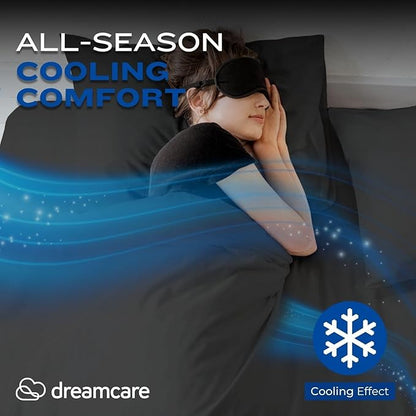DREAMCARE Full Size Sheets Set - 4 Pcs Cooling Bed Sheets with Up to 15" Deep Pockets - Soft, Long-Lasting 100% Brushed Polyester with Side Pocket (Lavender)