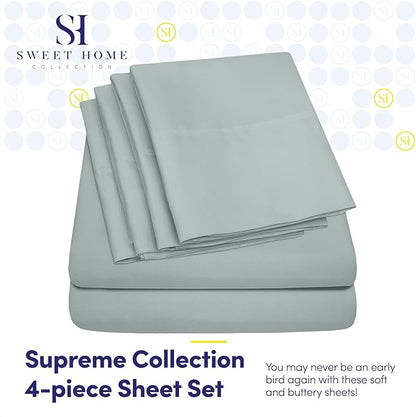 Sweet Home Collection 6 Piece Bed Sheet Set, Twin XL, Slate