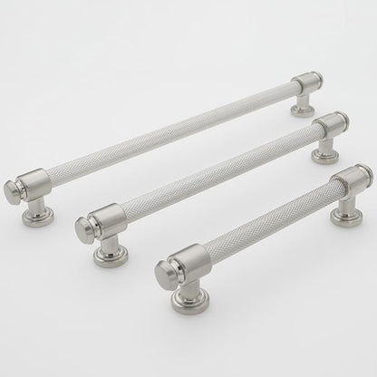 10 Pack 3-3/4 inch(96mm) Brushed Satin Nickel Kitchen Cabinet Handles Knurled Cabinet Pulls Silver Drawer Pulls Kitchen Cabinet Hardware