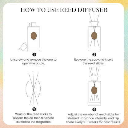 M&SENSE 6.3 oz Large Reed Diffuser Set | Ginger & Ylang Ylang Scent Oil Diffuser with Sticks | Hotel Collection Non-Toxic Essential Oil |for Bedroom Bathroom Living Room