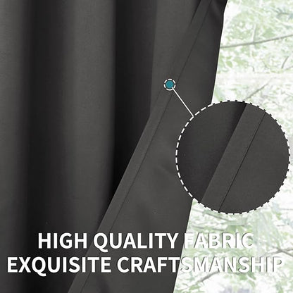 BGment Blackout Curtains - Grommet Thermal Insulated Room Darkening Bedroom and Living Room Curtain, Set of 2 Panels (52 x 84 Inch, Dark Grey)