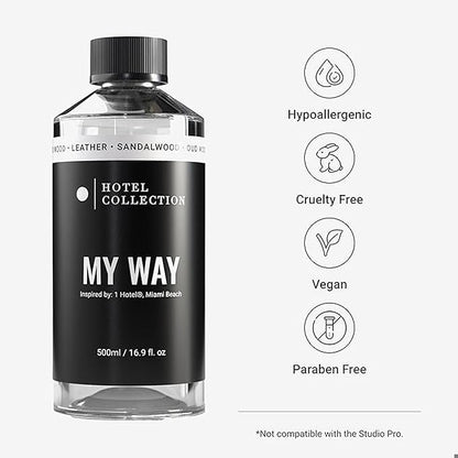 Hotel Collection - My Way Essential Oil Scent - Luxury Hotel Inspired Aromatherapy Scent Diffuser Oil - Lush Sandalwood, Warm Virginia Cedar, & Beautiful Iris - 6.7 fl oz 200mL