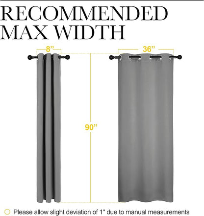 NICETOWN Thermal Insulated Blackout Curtains - Grommet Top Window Treatment Drapes for Hall (2 Panels, W42 x L90 inches, Silver Grey)