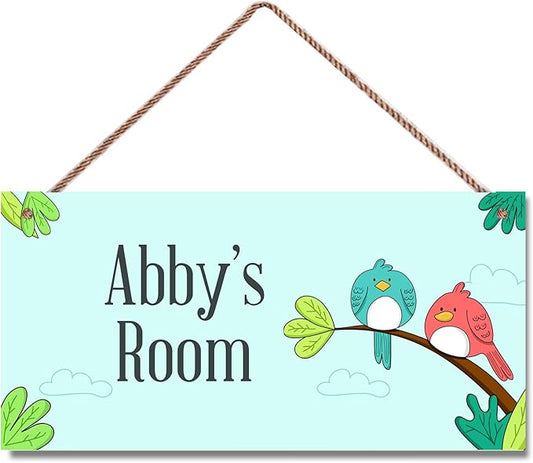 Personalized Birds Sign Vintage Tree Signs Retro Wall Art Decoration Exquisite Decorative Signs Custom Name for Kids Room Wall Art Decor Nursery Decor For Girls Boys Bedroom