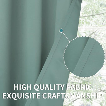 BGment Blackout Curtains - Grommet Thermal Insulated Room Darkening Bedroom and Living Room Curtains, Set of 2 Panels (42 x 63 Inch, Frosty Green)
