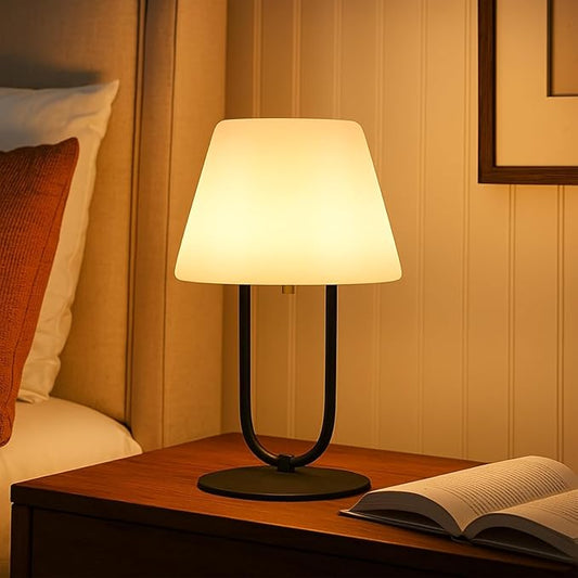 FUYO Outdoor Cordless Table lamp Rechargeable, Portable Dimmable Night Lights, Water-Resistant Shower Lamps, Touch Bedside Lamp for Patio/Bedroom/Living Room/Indoor/Restaurant(Black)
