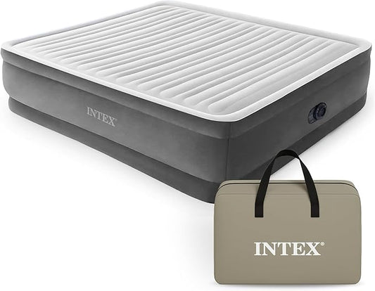 Intex Comfort Dura-Beam Airbed Internal Electric Pump Bed Height Elevated (2020 Model)
