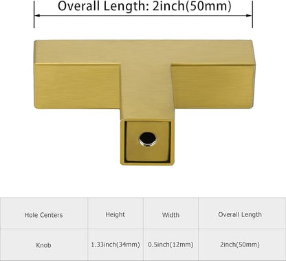 LONTAN 30 Pack Dresser Knobs Brushed Brass Kitchen Cabinet knobs Square Gold Cabinet Door Hardware for Bathroom Closet Cupboard