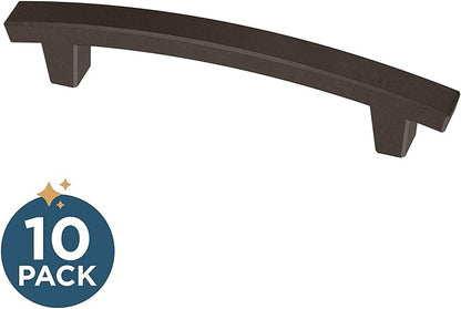 Franklin Brass (10-Pack) – Deep Bronze Cabinet Handles, 4 Inch Hole Center, Pulls for Drawers, Kitchen Cabinet Door, Dressers | Pierce