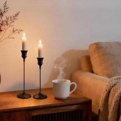 Candlestick Holders Black, 6 Packs Taper Candle Holder for Candlesticks, Candle Sticks Holder Decor for Home Decor