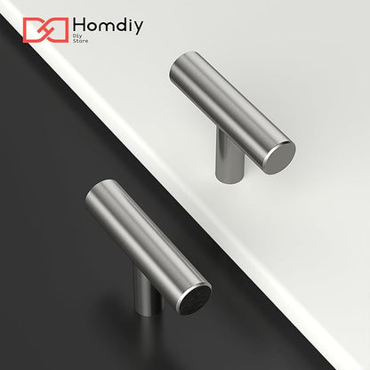 homdiy 15Pack Cabinet Knobs Brushed Nickel Drawer Knobs - 2in Overall Cabinet Door Knobs Single Hole Knobs Modern Cabinet Hardware for Kitchen Cabinets, Dresser Drawers