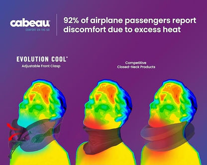 Cabeau Long Haul Flight Cooling Travel Neck Pillow – Evolution Cool – Supportive Memory Foam with Airflow Vents – Compact with Carrying Case (Purple)