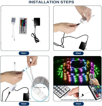 DAYBETTER Led Strip Lights 16.4ft Waterproof Color Changing Led Lights with Remote Controller
