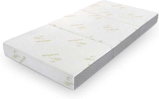 Inofia Twin Folding Mattress, 6 Inch Trifold Memory Foam Mattress with Ultra Soft Removable Cover, Non-Slip Bottom & Breathable Mesh Sides, Foldable & Portable - Twin Size (78" x 38" x 6")