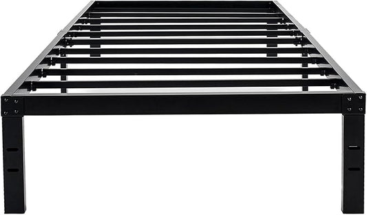 45MinST 14 Inch Reinforced Platform Bed Frame/3500lbs Heavy Duty/Easy Assembly Mattress Foundation/Steel Slat/Noise Free/No Box Spring Needed, Twin XL