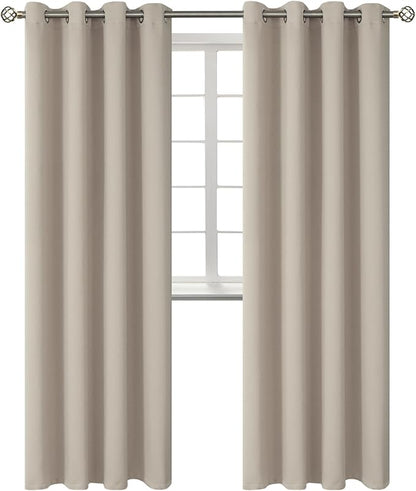 BGment Room Darkening Curtains 120 Inches Long - Grommet Thermal Insulated Drapes Window Treatment Curtains for Bedroom, 2 Panels, 52 x 120 Inch, Camel