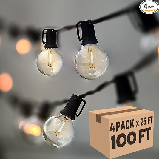 Lampat String Lights, LED 100 Light Bulbs, 100Ft G40 Globe String Lights with Bulbs-UL Listd for Indoor/Outdoor Commercial Decor