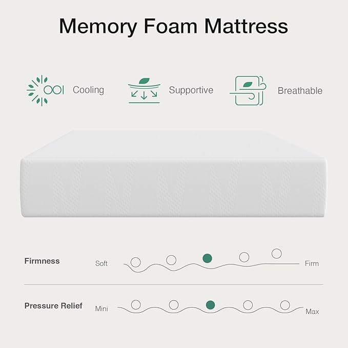 Novilla King Size Mattress in a Box, 8 Inch King Gel Memory Foam Mattress with Comfort Foam for Cooling Night Sleep, Comfort Support and Pressure Relief, CertiPUR-US Certified