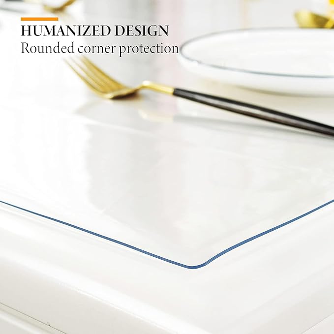 Deep Dream 1.5mm Clear Desk Cover Protector, 35×59 Inch Clear Desk Cover, Clear Desk Mat, Table Cover Tablecloth Protector Rectangle, Table Protector for Dining Room Table