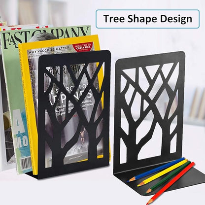 Book Ends, Bookends, Bookends for Shelves, Bookend, Book Ends for Heavy Books, Black Metal Book Shelf Holder Home Decorative, Book Stoppers for Shelves, Bookend Supports 5 Pair