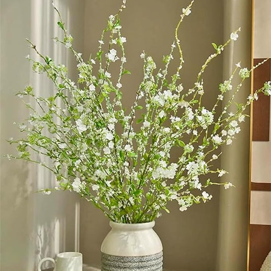 Melorca&Guilla Artificial Plants,4PCS 43.3" Green Snow Wilow Faux Branches for Vase Faux Greenery Stems,Artificial Branches Fake Plants for Shop Garden Office Home Décor