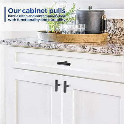 JOY DECOR 10 Pack Cabinet Knobs, Black Cabinet Handles, 2in Kitchen Cabient Knobs, Single Hole Drawer Knobs for Dresser Drawers