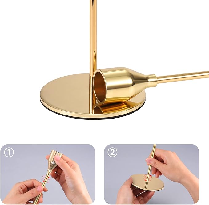 Gold Candle Holder Set of 12 Candlestick Holders Taper Candle Holders Metal Tall Candle Stick for Wedding Tables Centerpieces Candlelight Dinner Home Decor(Candles not Include)