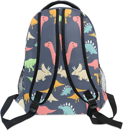 Custom Children's Name School Backpack Personalized Schoolbag Colorful DinosaurTravel Bag for Teens Girls Boys