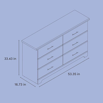 Storkcraft Brookside 6-Drawer Dresser (Pebble Gray) – GREENGUARD Gold Certified, Gray Dresser for Bedroom, Kids & Nursery Storage Chest, Safety Interlocking Drawers, Pre-Installed Tracks, Kids Chest