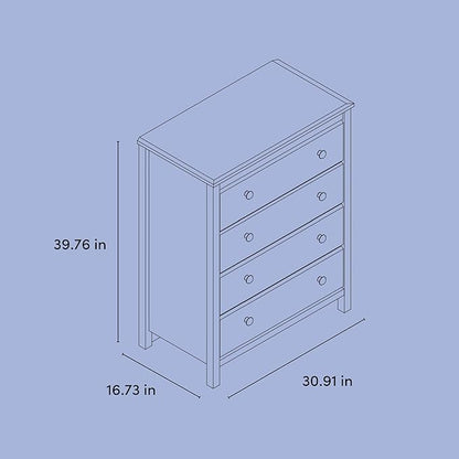 Storkcraft Alpine 4 Drawer Dresser (Hazelnut) – GREENGUARD Gold Certified, Kids Storage Organizer, Modern 4 Drawer Chest for Bedroom, Must-Have Nursery Storage