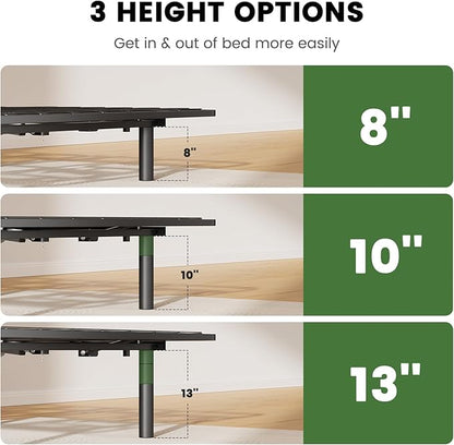 Marsail Queen Adjustable Bed Base Frame with 4 Height Options, Independent Head and Foot Incline, 4 USB Ports and 5 Min Assembly for Lounging, Reading, Reduce Snoring and Acid Reflux