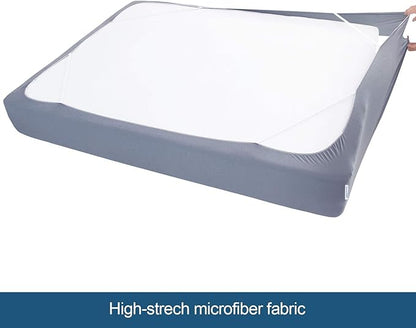 Box Spring Cover Full Size, Alternates for Bed Skirt, Smooth and Elastic Woven Material Wrap Around 4 Sides of The Box Spring, Wrinkle & Fading Resistant, Washable, Dustproof, Grey, 10 Pack