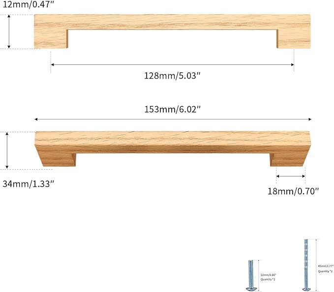 Burlywood Square 5 in 4 pcs Wooden Drawer Pulls Handle pulls for cabinets Kitchen Cabinet Drawer pulls Cabinet Door Pull