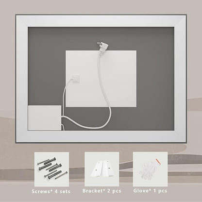 40 x 36 LED Bathroom Mirror for Wall, Lighted Vanity Mirror, Dimmable, Anti-Fog, Shatter-Proof, ETL Listed (Front Lights + Backlit)