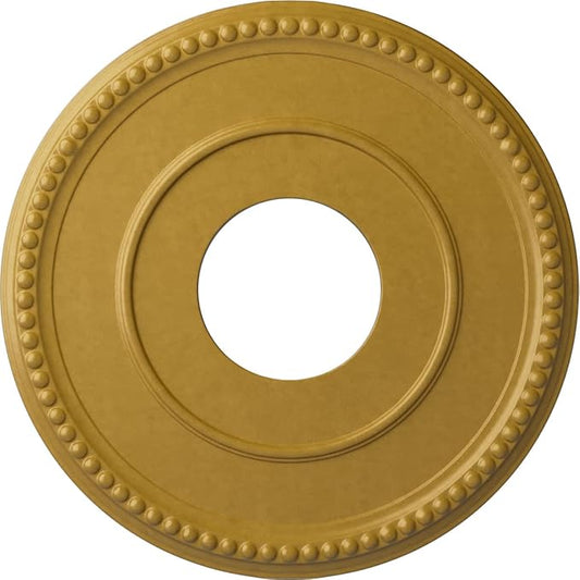 12 1/2"OD x 3 7/8"ID x 3/4"P Bradford Ceiling Medallion (Fits Canopies up to 6 5/8"), Hand-Painted Iridescent Gold