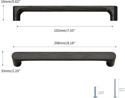 Black Round 7-1/2in 6 pcs Wooden Drawer Pulls Handle pulls for cabinets Kitchen Cabinet Drawer pulls Cabinet Door Pull