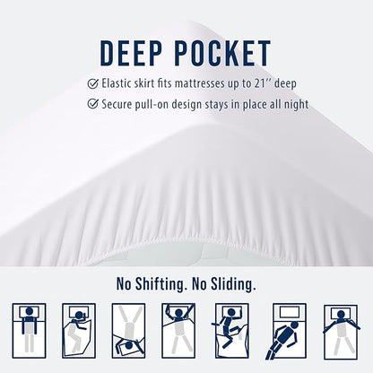 OLANLY Queen Quilted Fitted Mattress Pad – Soft Pillow Top Mattress Topper, Down Alternative Fill, Cooling Comfort Breathable Mattress Cover, Machine Washable Deep Pocket Mattress Protector, White