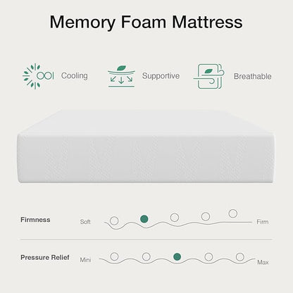 Novilla 14 inch Twin Memory Foam Mattress, Gel Memory Foam Mattress for Cooling Night Sleep & Pressure Relief, CertiPUR-US Certified
