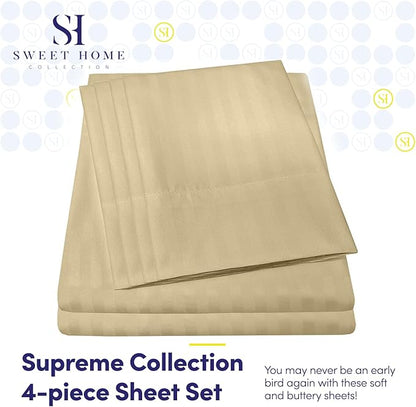 Twin Size Bed Sheets - 4 Piece 1500 Supreme Collection Fine Brushed Microfiber Deep Pocket Twin Sheet Set Bedding - 1 EXTRA PILLOW CASES, GREAT VALUE, Twin, Dobby Sage