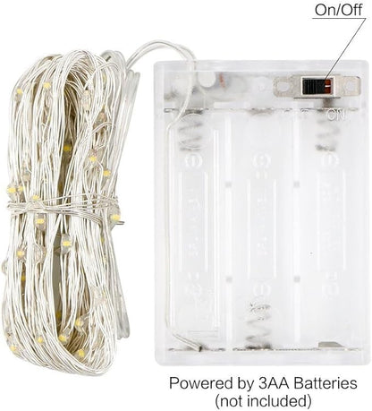 ANJAYLIA Fairy Lights, 10ft 30 LED Mini String Lights Firefly Starry Lights for Wedding, Bedroom, Party, Christmas, White 2 Pack