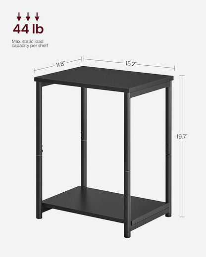 VASAGLE Side Tables Set of 2, Small End Table, Nightstand for Living Room, Bedroom, Office, Bathroom, Black ULET272B16