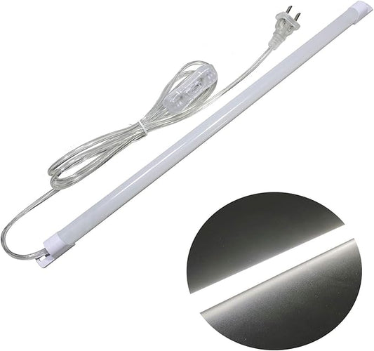 110V LED Under Cabinet Lighting,17inch LED Strip Light Bar with 6ft Power Cord,Magnetic Installation,Super Slim Counter Light,Reading Desk Lamp for Kitchen/Work Table.(White 6000K)