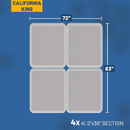 Greaton, Box Spring Bed Base California King Size, 8-Inch Wood Mattress Foundation – Amish Made in USA – Quiet Noise Free, 4-Pieces Under Mattress-Support BoxSpring, Fully Assembled, White