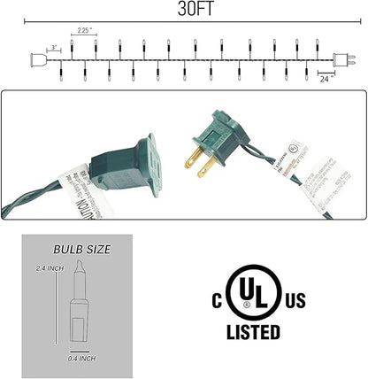 Dazzle Bright Christmas Mini String Lights, 30FT 150 Incandescent Light Up Fairy Lights with UL Certified Xmas Decorations for Indoor Outdoor Yard Party Christmas Tree Decor (Multi-Colored, 1)