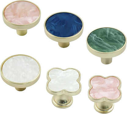 12 Pcs Gold Knobs for Dresser Drawers, Round Dresser Cabinet Knobs Pulls for Kitchen Cabinet Cupboard Door Furniture Decorative, Pink