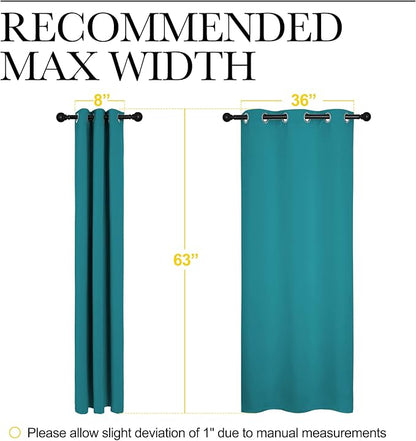 NICETOWN Room Darkening Curtains 63 inch Length 2 Panels, Thermal Insulated Grommet Blackout Curtains for Modern Casual Elegant Bedroom Kids Room Theme Decoration (Peacock Teal, 2 Pieces, W42)