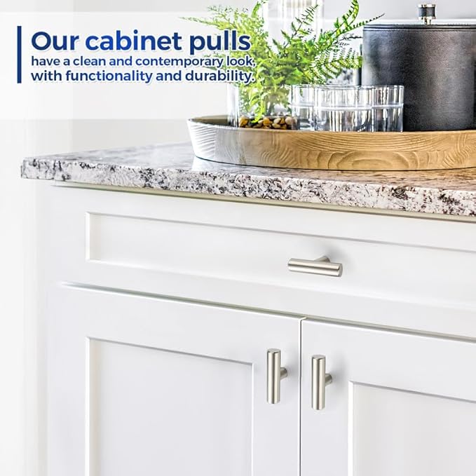 JOY DECOR 60 Pack Cabinet Knobs, Brushed Nickel Cabinet Handles, 2in Kitchen Cabient Knobs, Single Hole Drawer Knobs for Dresser Drawers